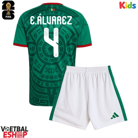 Mexico Edson Alvarez #4 Thuis tenue Kids WK 2026 Korte Mouw (+ Korte broeken)