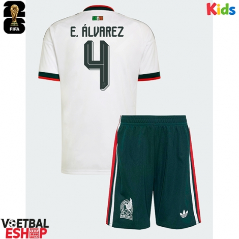 Mexico Edson Alvarez #4 Uit tenue Kids WK 2026 Korte Mouw (+ Korte broeken)