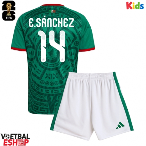 Mexico Erick Sanchez #14 Thuis tenue Kids WK 2026 Korte Mouw (+ Korte broeken)