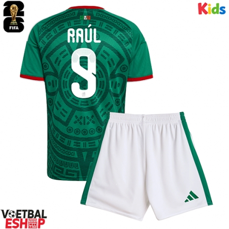 Mexico Raul Jimenez #9 Thuis tenue Kids WK 2026 Korte Mouw (+ Korte broeken)