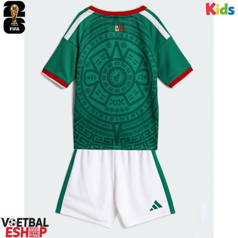 Mexico Thuis tenue Kids WK 2026 Korte Mouw (+ Korte broeken)