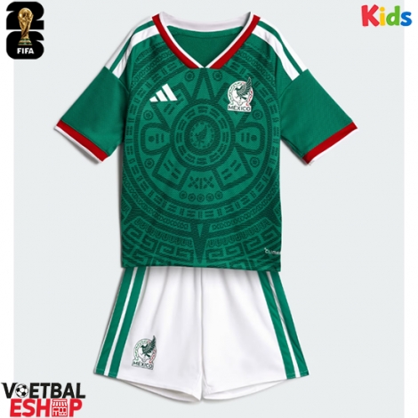 Mexico Thuis tenue Kids WK 2026 Korte Mouw (+ Korte broeken)
