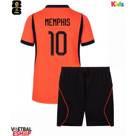 Nederland Memphis Depay #10 Thuis tenue Kids WK 2026 Korte Mouw (+ Korte broeken)