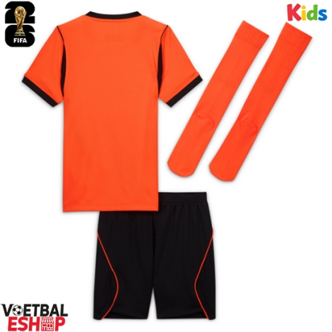 Nederland Thuis tenue Kids WK 2026 Korte Mouw (+ Korte broeken)