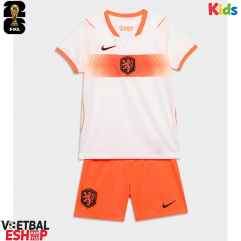 Nederland Uit tenue Kids WK 2026 Korte Mouw (+ Korte broeken)