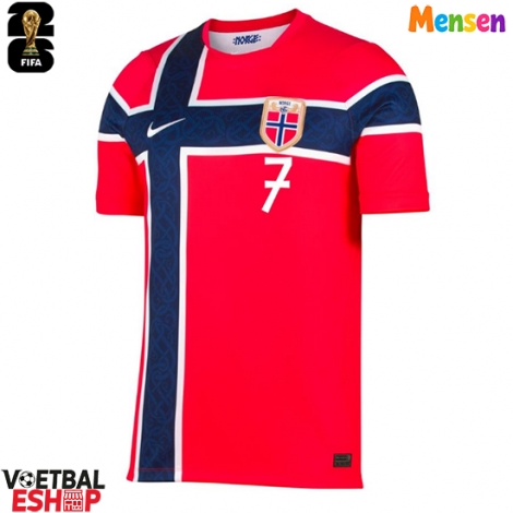 Noorwegen Alexander Sorloth #7 Thuis tenue WK 2026 Korte Mouw