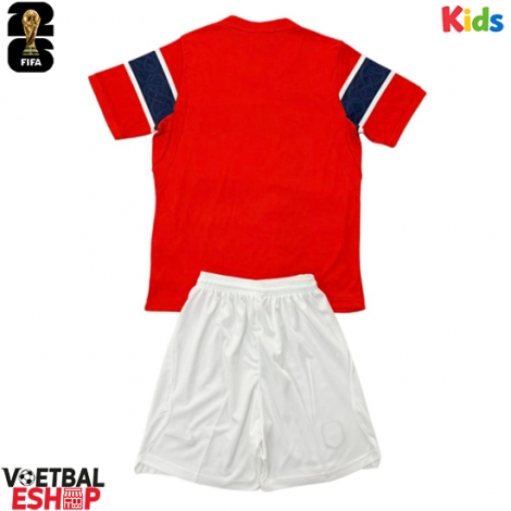 Noorwegen Thuis tenue Kids WK 2026 Korte Mouw (+ Korte broeken)
