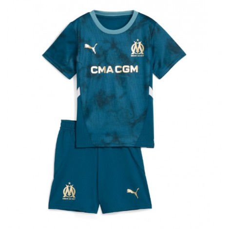 Olympique de Marseille Uit tenue Kids 2024-25 Korte Mouw (+ Korte broeken)