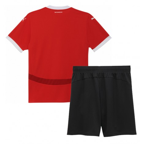 Oostenrijk Thuis tenue Kids EK 2024 Korte Mouw (+ Korte broeken)
