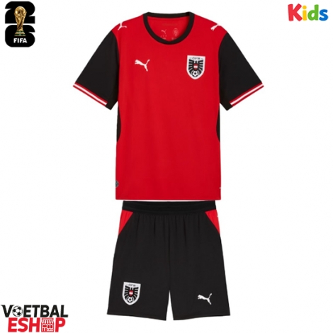 Oostenrijk Thuis tenue Kids WK 2026 Korte Mouw (+ Korte broeken)