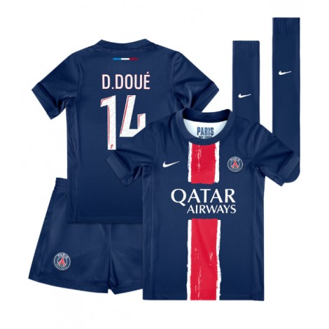 Paris Saint-Germain Desire Doue #14 Thuis tenue Kids 2024-25 Korte Mouw (+ Korte broeken)