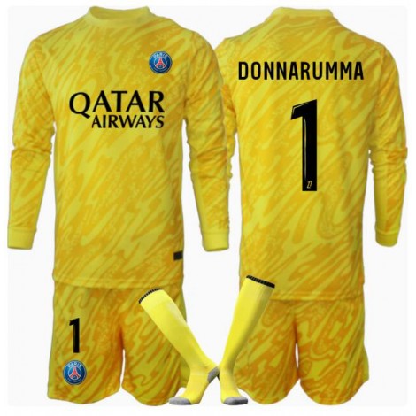 Paris Saint-Germain Gianluigi Donnarumma #1 Keeper Derde tenue Kids 2024-25 Lange Mouw (+ Korte broeken)