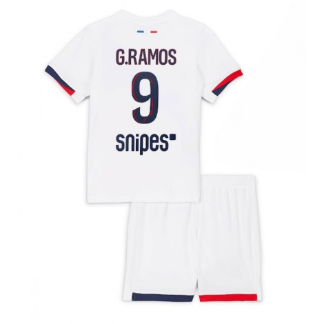 Paris Saint-Germain Goncalo Ramos #9 Uit tenue Kids 2025-26 Korte Mouw (+ Korte broeken)
