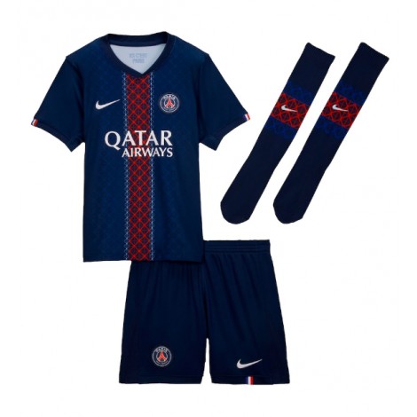 Paris Saint-Germain Joao Neves #87 Thuis tenue Kids 2025-26 Korte Mouw (+ Korte broeken)