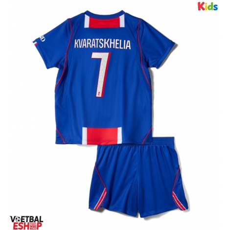 Paris Saint-Germain Khvicha Kvaratskhelia #7 Thuis tenue Kids 2026-27 Korte Mouw (+ Korte broeken)