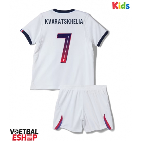 Paris Saint-Germain Khvicha Kvaratskhelia #7 Uit tenue Kids 2026-27 Korte Mouw (+ Korte broeken)