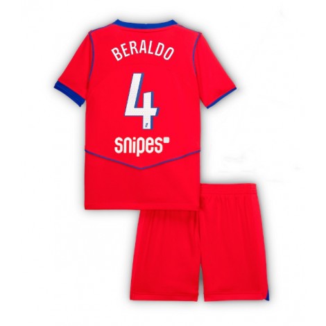 Paris Saint-Germain Lucas Beraldo #4 Derde tenue Kids 2025-26 Korte Mouw (+ Korte broeken)