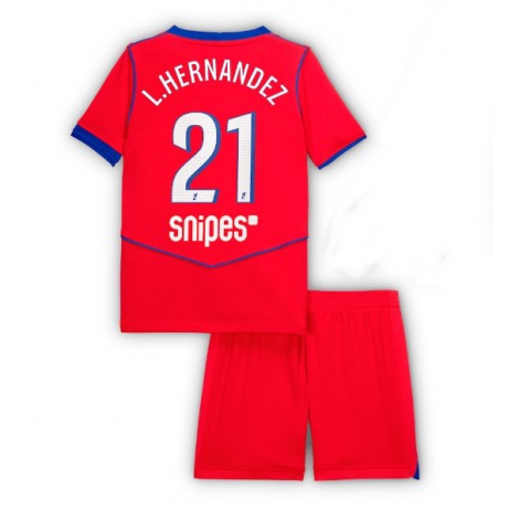 Paris Saint-Germain Lucas Hernandez #21 Derde tenue Kids 2025-26 Korte Mouw (+ Korte broeken)