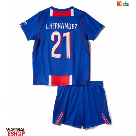 Paris Saint-Germain Lucas Hernandez #21 Thuis tenue Kids 2026-27 Korte Mouw (+ Korte broeken)