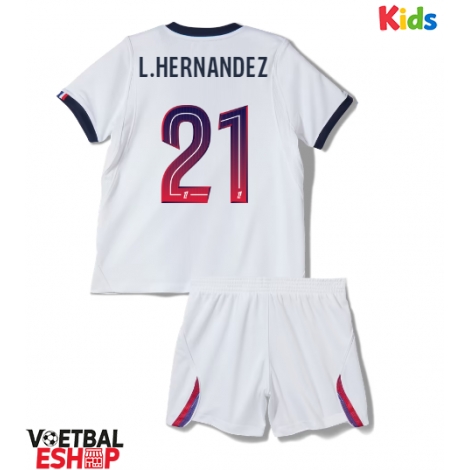 Paris Saint-Germain Lucas Hernandez #21 Uit tenue Kids 2026-27 Korte Mouw (+ Korte broeken)