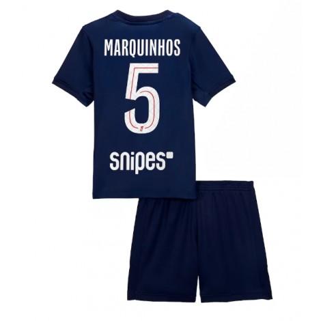 Paris Saint-Germain Marquinhos #5 Thuis tenue Kids 2025-26 Korte Mouw (+ Korte broeken)