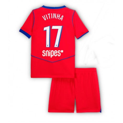 Paris Saint-Germain Vitinha #17 Derde tenue Kids 2025-26 Korte Mouw (+ Korte broeken)