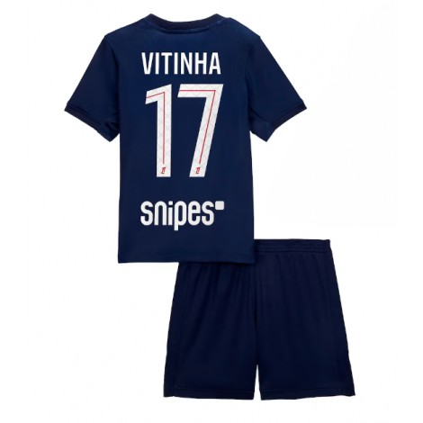 Paris Saint-Germain Vitinha #17 Thuis tenue Kids 2025-26 Korte Mouw (+ Korte broeken)