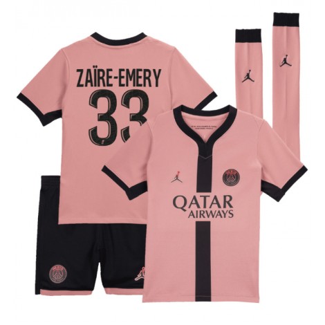 Paris Saint-Germain Warren Zaire-Emery #33 Derde tenue Kids 2024-25 Korte Mouw (+ Korte broeken)
