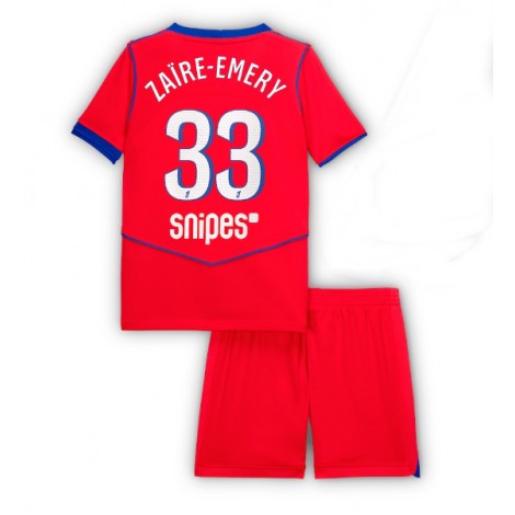 Paris Saint-Germain Warren Zaire-Emery #33 Derde tenue Kids 2025-26 Korte Mouw (+ Korte broeken)