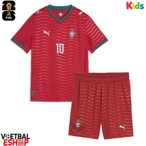 Portugal Bernardo Silva #10 Thuis tenue Kids WK 2026 Korte Mouw (+ Korte broeken)