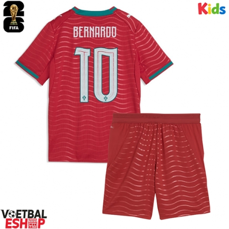 Portugal Bernardo Silva #10 Thuis tenue Kids WK 2026 Korte Mouw (+ Korte broeken)