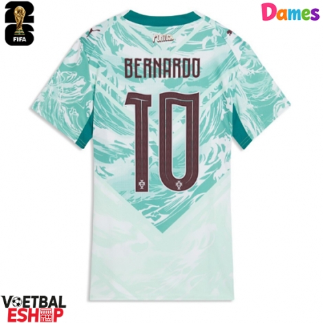 Portugal Bernardo Silva #10 Uit tenue Dames WK 2026 Korte Mouw