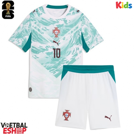 Portugal Bernardo Silva #10 Uit tenue Kids WK 2026 Korte Mouw (+ Korte broeken)