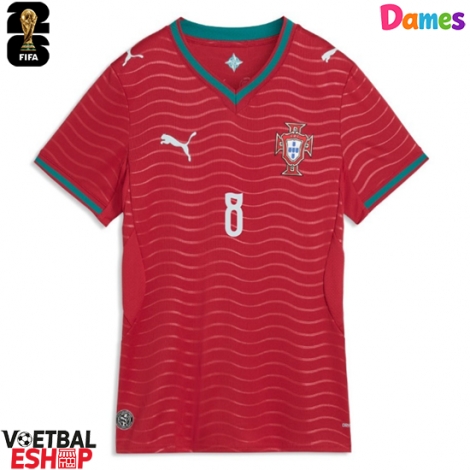 Portugal Bruno Fernandes #8 Thuis tenue Dames WK 2026 Korte Mouw