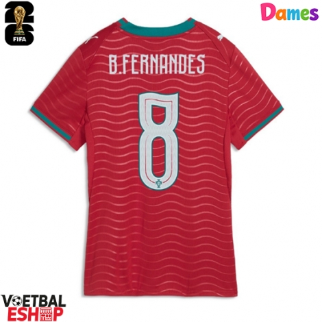 Portugal Bruno Fernandes #8 Thuis tenue Dames WK 2026 Korte Mouw