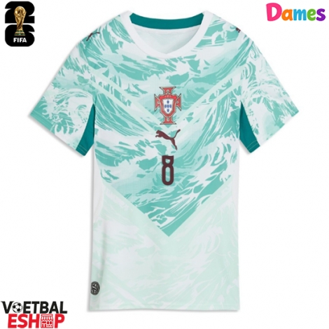 Portugal Bruno Fernandes #8 Uit tenue Dames WK 2026 Korte Mouw
