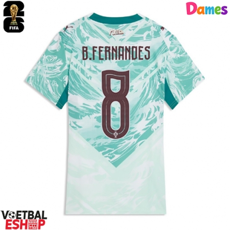 Portugal Bruno Fernandes #8 Uit tenue Dames WK 2026 Korte Mouw