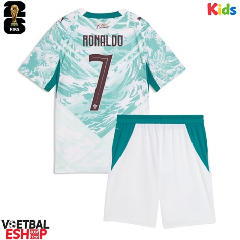 Portugal Cristiano Ronaldo #7 Uit tenue Kids WK 2026 Korte Mouw (+ Korte broeken)