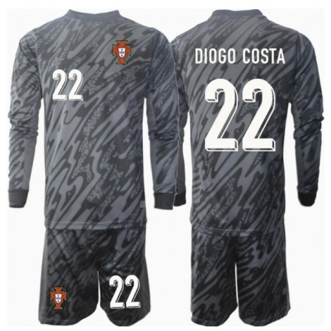 Portugal Diogo Costa #22 Keeper Uit tenue Kids EK 2024 Lange Mouw (+ Korte broeken)
