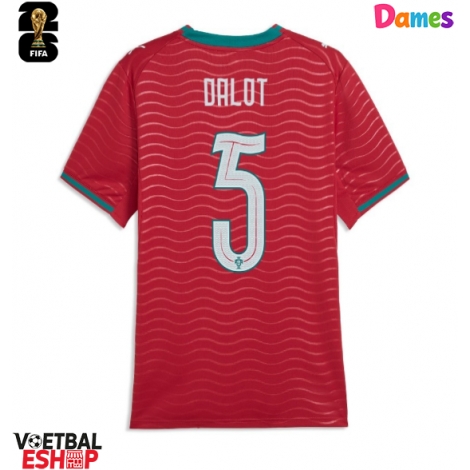 Portugal Diogo Dalot #5 Thuis tenue Dames WK 2026 Korte Mouw