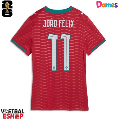 Portugal Joao Felix #11 Thuis tenue Dames WK 2026 Korte Mouw