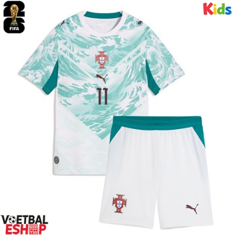 Portugal Joao Felix #11 Uit tenue Kids WK 2026 Korte Mouw (+ Korte broeken)