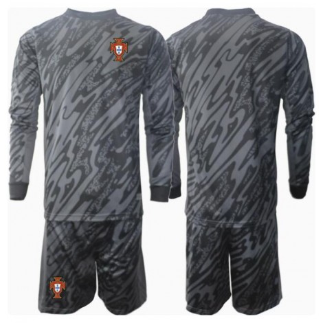 Portugal Keeper Uit tenue Kids EK 2024 Lange Mouw (+ Korte broeken)