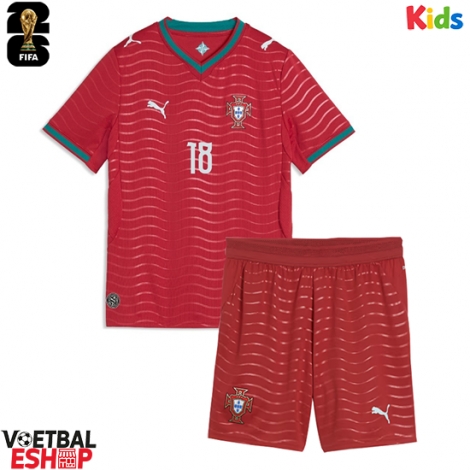 Portugal Pedro Neto #18 Thuis tenue Kids WK 2026 Korte Mouw (+ Korte broeken)