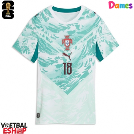 Portugal Pedro Neto #18 Uit tenue Dames WK 2026 Korte Mouw