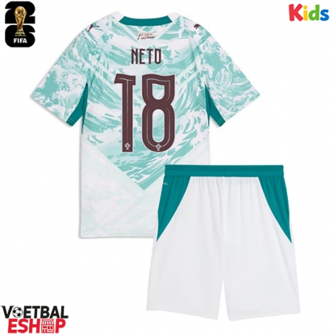 Portugal Pedro Neto #18 Uit tenue Kids WK 2026 Korte Mouw (+ Korte broeken)