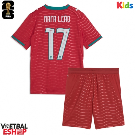 Portugal Rafael Leao #17 Thuis tenue Kids WK 2026 Korte Mouw (+ Korte broeken)