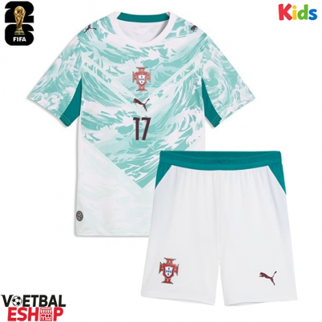 Portugal Rafael Leao #17 Uit tenue Kids WK 2026 Korte Mouw (+ Korte broeken)