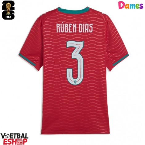 Portugal Ruben Dias #3 Thuis tenue Dames WK 2026 Korte Mouw