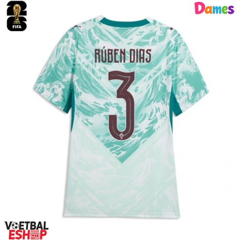 Portugal Ruben Dias #3 Uit tenue Dames WK 2026 Korte Mouw